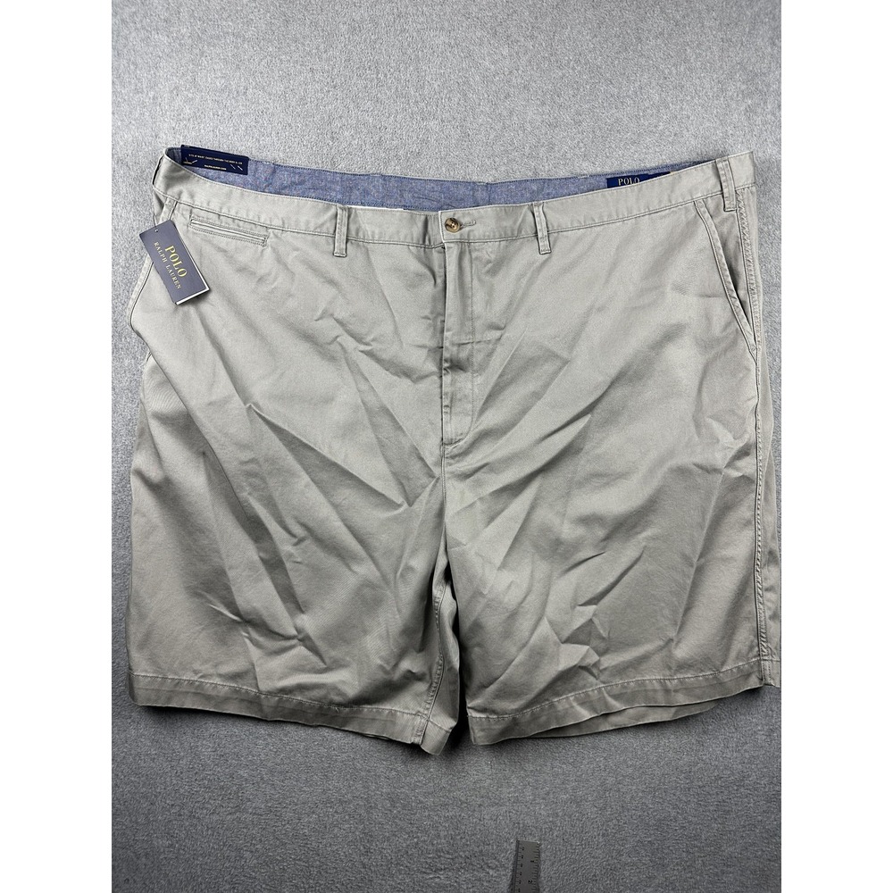 Polo Ralph Lauren Shorts Mens 56B Classic Fit Grey Chino Flat Front Cotton New